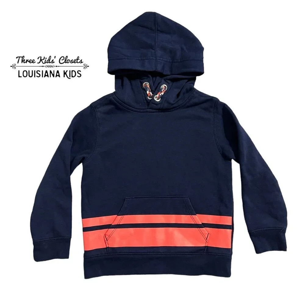 Baby Gap 5Y Navy Blue & Coral Hoodie Sweatshirt